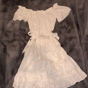 Off the shoulder white dress